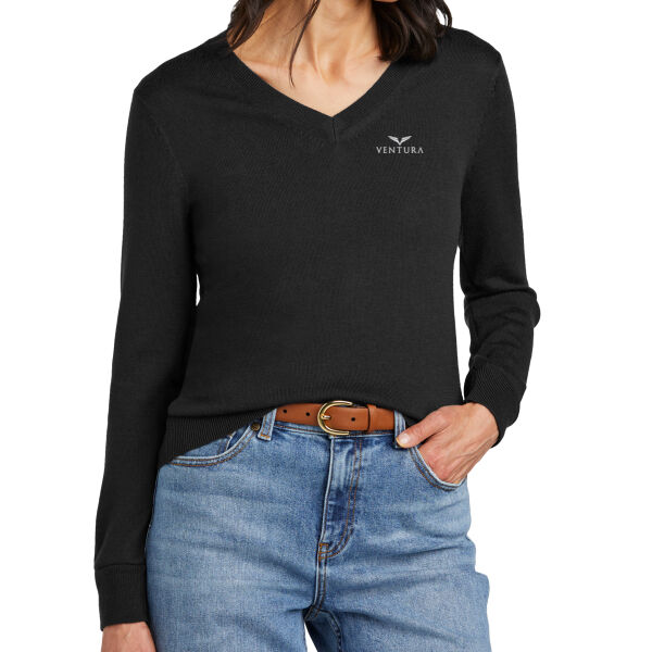   - Women's Washable Merino V Neck Sweater Thumbnail